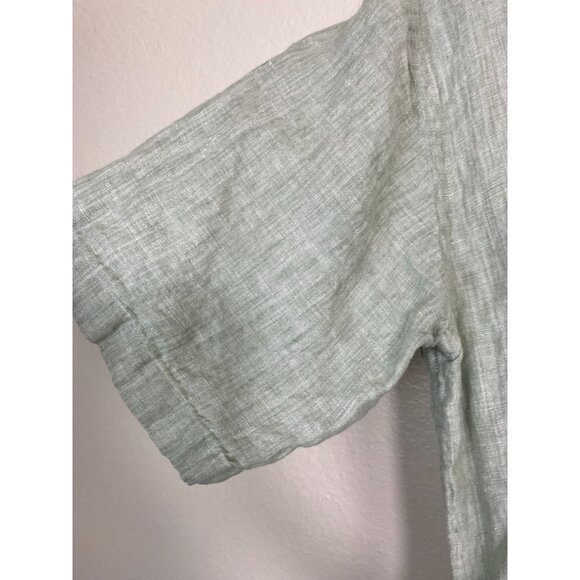 Jos. A. Bank 100% Linen Button Up Shirt Men size Medium Light Green Short sleeve - Picture 9 of 14